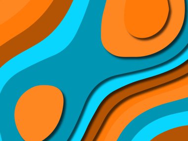 Renkli oyma sanat. Kağıt arka plan şekilleri kesim kağıdı ile kesin. İş sunumları, el ilanları, afişler, davetler için şablon tasarım düzen