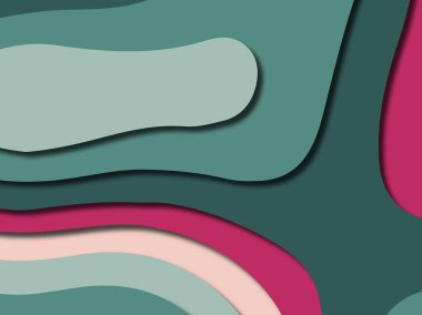 Renkli oyma sanat. Kağıt arka plan şekilleri kesim kağıdı ile kesin. İş sunumları, el ilanları, afişler, davetler için şablon tasarım düzen