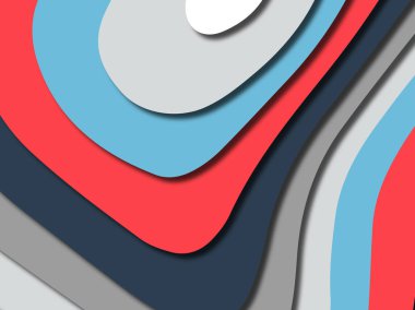 Renkli oyma sanat. Kağıt arka plan şekilleri kesim kağıdı ile kesin. İş sunumları, el ilanları, afişler, davetler için şablon tasarım düzen