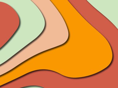 Renkli oyma sanat. Kağıt arka plan şekilleri kesim kağıdı ile kesin. İş sunumları, el ilanları, afişler, davetler için şablon tasarım düzen