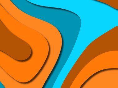 Renkli oyma sanat. Kağıt arka plan şekilleri kesim kağıdı ile kesin. İş sunumları, el ilanları, afişler, davetler için şablon tasarım düzen