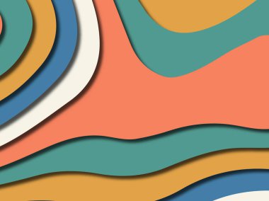 Renkli oyma sanat. Kağıt arka plan şekilleri kesim kağıdı ile kesin. İş sunumları, el ilanları, afişler, davetler için şablon tasarım düzen