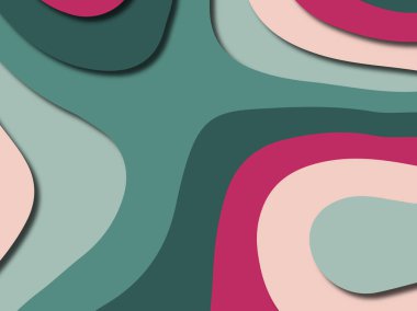 Renkli oyma sanat. Kağıt arka plan şekilleri kesim kağıdı ile kesin. İş sunumları, el ilanları, afişler, davetler için şablon tasarım düzen