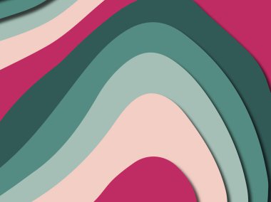 Renkli oyma sanat. Kağıt arka plan şekilleri kesim kağıdı ile kesin. İş sunumları, el ilanları, afişler, davetler için şablon tasarım düzen