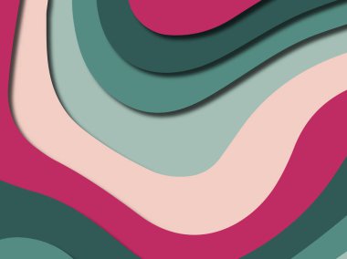 Renkli oyma sanat. Kağıt arka plan şekilleri kesim kağıdı ile kesin. İş sunumları, el ilanları, afişler, davetler için şablon tasarım düzen