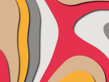 Renkli oyma sanat. Kağıt arka plan şekilleri kesim kağıdı ile kesin. İş sunumları, el ilanları, afişler, davetler için şablon tasarım düzen