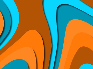 Renkli oyma sanat. Kağıt arka plan şekilleri kesim kağıdı ile kesin. İş sunumları, el ilanları, afişler, davetler için şablon tasarım düzen