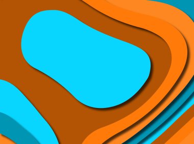 Renkli oyma sanat. Kağıt arka plan şekilleri kesim kağıdı ile kesin. İş sunumları, el ilanları, afişler, davetler için şablon tasarım düzen