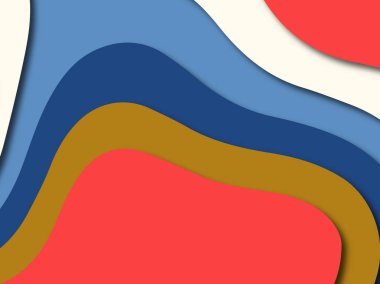 Renkli oyma sanat. Kağıt arka plan şekilleri kesim kağıdı ile kesin. İş sunumları, el ilanları, afişler, davetler için şablon tasarım düzen