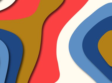 Renkli oyma sanat. Kağıt arka plan şekilleri kesim kağıdı ile kesin. İş sunumları, el ilanları, afişler, davetler için şablon tasarım düzen