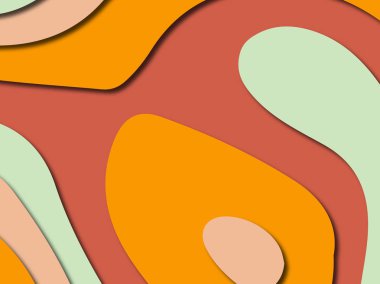 Renkli oyma sanat. Kağıt arka plan şekilleri kesim kağıdı ile kesin. İş sunumları, el ilanları, afişler, davetler için şablon tasarım düzen