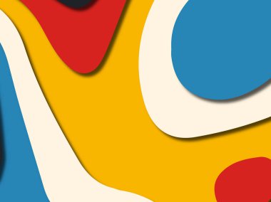 Renkli oyma sanat. Kağıt arka plan şekilleri kesim kağıdı ile kesin. İş sunumları, el ilanları, afişler, davetler için şablon tasarım düzen