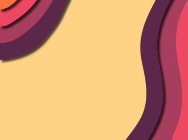 Renkli oyma sanat. Kağıt arka plan şekilleri kesim kağıdı ile kesin. İş sunumları, el ilanları, afişler, davetler için şablon tasarım düzen