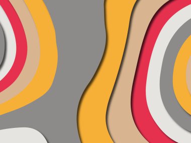 Renkli oyma sanat. Kağıt arka plan şekilleri kesim kağıdı ile kesin. İş sunumları, el ilanları, afişler, davetler için şablon tasarım düzen