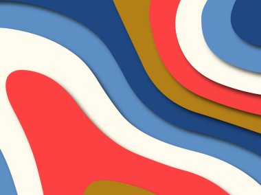 Renkli oyma sanat. Kağıt arka plan şekilleri kesim kağıdı ile kesin. İş sunumları, el ilanları, afişler, davetler için şablon tasarım düzen