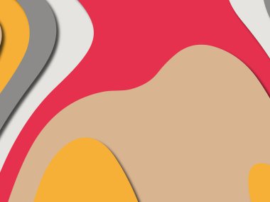 Renkli oyma sanat. Kağıt arka plan şekilleri kesim kağıdı ile kesin. İş sunumları, el ilanları, afişler, davetler için şablon tasarım düzen