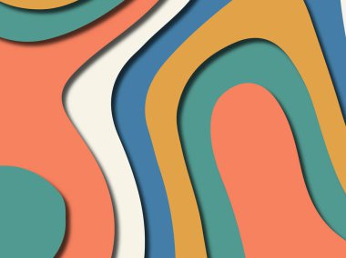 Renkli oyma sanat. Kağıt arka plan şekilleri kesim kağıdı ile kesin. İş sunumları, el ilanları, afişler, davetler için şablon tasarım düzen