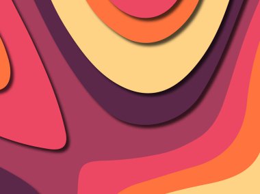 Renkli oyma sanat. Kağıt arka plan şekilleri kesim kağıdı ile kesin. İş sunumları, el ilanları, afişler, davetler için şablon tasarım düzen