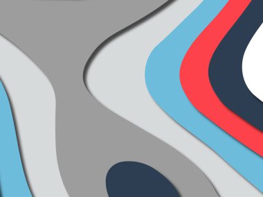 Renkli oyma sanat. Kağıt arka plan şekilleri kesim kağıdı ile kesin. İş sunumları, el ilanları, afişler, davetler için şablon tasarım düzen