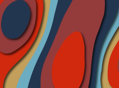 Renkli oyma sanat. Kağıt arka plan şekilleri kesim kağıdı ile kesin. İş sunumları, el ilanları, afişler, davetler için şablon tasarım düzen