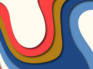 Renkli oyma sanat. Kağıt arka plan şekilleri kesim kağıdı ile kesin. İş sunumları, el ilanları, afişler, davetler için şablon tasarım düzen