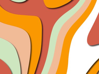 Renkli oyma sanat. Kağıt arka plan şekilleri kesim kağıdı ile kesin. İş sunumları, el ilanları, afişler, davetler için şablon tasarım düzen