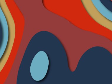 Renkli oyma sanat. Kağıt arka plan şekilleri kesim kağıdı ile kesin. İş sunumları, el ilanları, afişler, davetler için şablon tasarım düzen