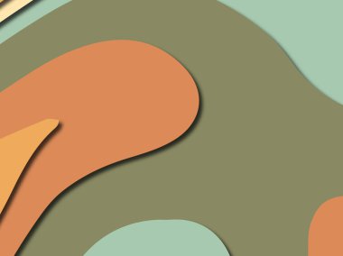 Renkli oyma sanat. Kağıt arka plan şekilleri kesim kağıdı ile kesin. İş sunumları, el ilanları, afişler, davetler için şablon tasarım düzen