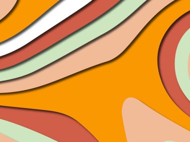 Renkli oyma sanat. Kağıt arka plan şekilleri kesim kağıdı ile kesin. İş sunumları, el ilanları, afişler, davetler için şablon tasarım düzen