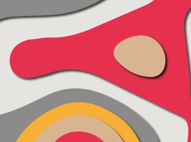 Renkli oyma sanat. Kağıt arka plan şekilleri kesim kağıdı ile kesin. İş sunumları, el ilanları, afişler, davetler için şablon tasarım düzen