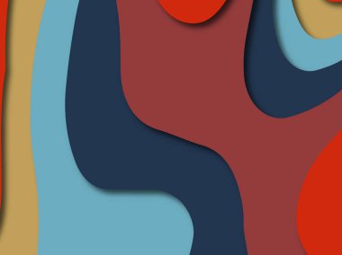 Renkli oyma sanat. Kağıt arka plan şekilleri kesim kağıdı ile kesin. İş sunumları, el ilanları, afişler, davetler için şablon tasarım düzen