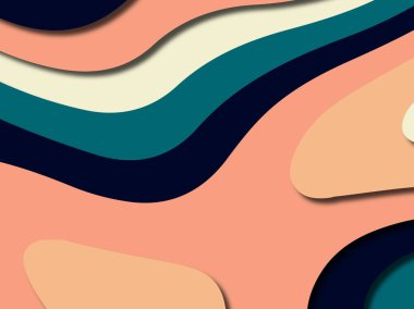 Renkli oyma sanat. Kağıt arka plan şekilleri kesim kağıdı ile kesin. İş sunumları, el ilanları, afişler, davetler için şablon tasarım düzen