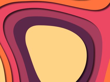 Renkli oyma sanat. Kağıt arka plan şekilleri kesim kağıdı ile kesin. İş sunumları, el ilanları, afişler, davetler için şablon tasarım düzen