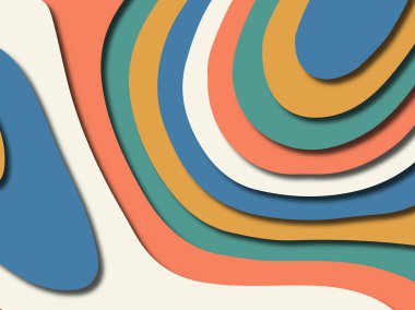 Renkli oyma sanat. Kağıt arka plan şekilleri kesim kağıdı ile kesin. İş sunumları, el ilanları, afişler, davetler için şablon tasarım düzen