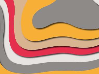 Renkli oyma sanat. Kağıt arka plan şekilleri kesim kağıdı ile kesin. İş sunumları, el ilanları, afişler, davetler için şablon tasarım düzen