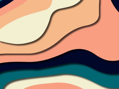 Renkli oyma sanat. Kağıt arka plan şekilleri kesim kağıdı ile kesin. İş sunumları, el ilanları, afişler, davetler için şablon tasarım düzen