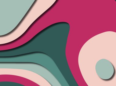 Renkli oyma sanat. Kağıt arka plan şekilleri kesim kağıdı ile kesin. İş sunumları, el ilanları, afişler, davetler için şablon tasarım düzen