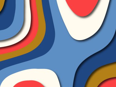 Renkli oyma sanat. Kağıt arka plan şekilleri kesim kağıdı ile kesin. İş sunumları, el ilanları, afişler, davetler için şablon tasarım düzen