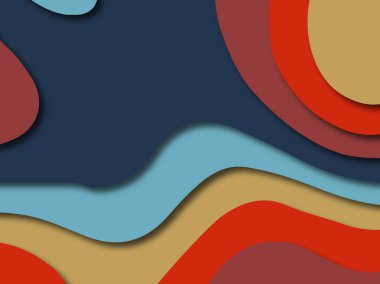 Renkli oyma sanat. Kağıt arka plan şekilleri kesim kağıdı ile kesin. İş sunumları, el ilanları, afişler, davetler için şablon tasarım düzen