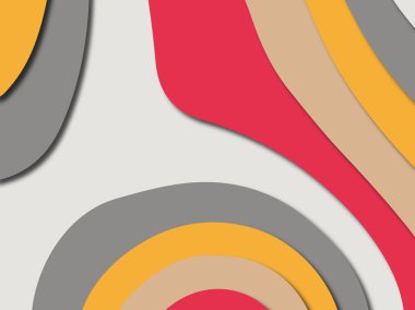 Renkli oyma sanat. Kağıt arka plan şekilleri kesim kağıdı ile kesin. İş sunumları, el ilanları, afişler, davetler için şablon tasarım düzen