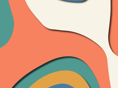 Renkli oyma sanat. Kağıt arka plan şekilleri kesim kağıdı ile kesin. İş sunumları, el ilanları, afişler, davetler için şablon tasarım düzen