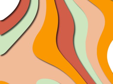 Renkli oyma sanat. Kağıt arka plan şekilleri kesim kağıdı ile kesin. İş sunumları, el ilanları, afişler, davetler için şablon tasarım düzen