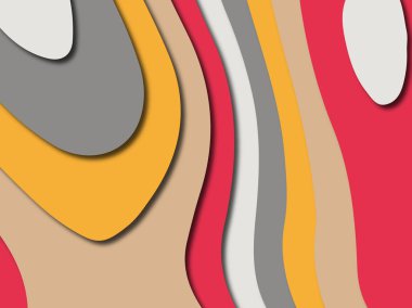 Renkli oyma sanat. Kağıt arka plan şekilleri kesim kağıdı ile kesin. İş sunumları, el ilanları, afişler, davetler için şablon tasarım düzen