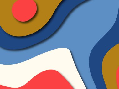 Renkli oyma sanat. Kağıt arka plan şekilleri kesim kağıdı ile kesin. İş sunumları, el ilanları, afişler, davetler için şablon tasarım düzen