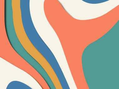 Renkli oyma sanat. Kağıt arka plan şekilleri kesim kağıdı ile kesin. İş sunumları, el ilanları, afişler, davetler için şablon tasarım düzen