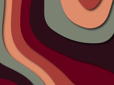 Renkli oyma sanat. Kağıt arka plan şekilleri kesim kağıdı ile kesin. İş sunumları, el ilanları, afişler, davetler için şablon tasarım düzen