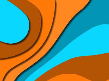 Renkli oyma sanat. Kağıt arka plan şekilleri kesim kağıdı ile kesin. İş sunumları, el ilanları, afişler, davetler için şablon tasarım düzen