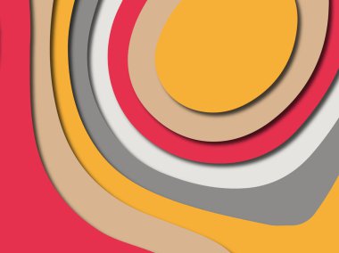 Renkli oyma sanat. Kağıt arka plan şekilleri kesim kağıdı ile kesin. İş sunumları, el ilanları, afişler, davetler için şablon tasarım düzen