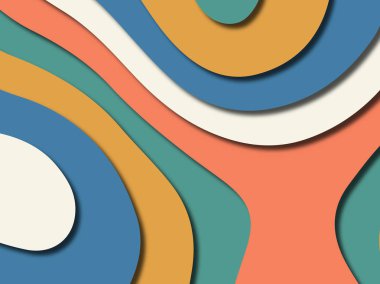 Renkli oyma sanat. Kağıt arka plan şekilleri kesim kağıdı ile kesin. İş sunumları, el ilanları, afişler, davetler için şablon tasarım düzen