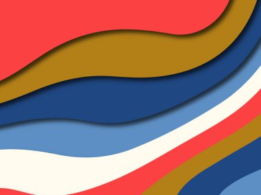 Renkli oyma sanat. Kağıt arka plan şekilleri kesim kağıdı ile kesin. İş sunumları, el ilanları, afişler, davetler için şablon tasarım düzen